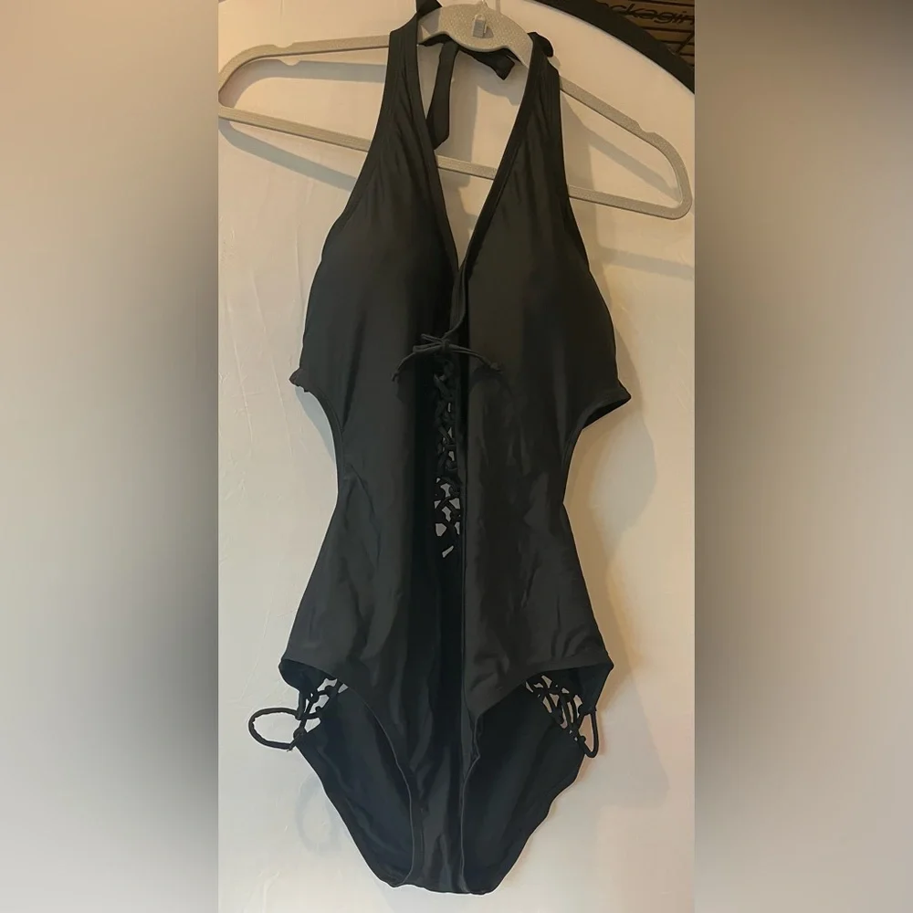 Ashley Graham Black One Piece Swimsuit